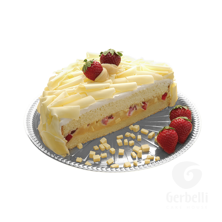 Bolo de Strogonoff de Chocolate Branco com Morango