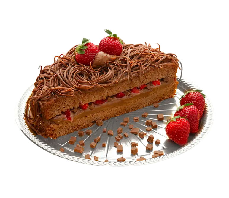 Bolo de Strogonoff Meio Amargo com Morangos